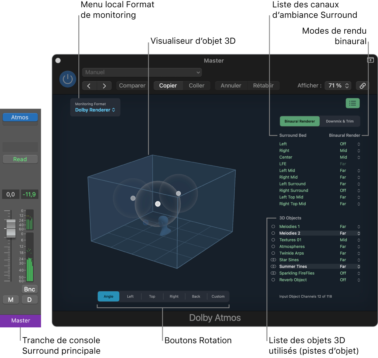 Figure. Fenêtre du module Dolby Atmos.