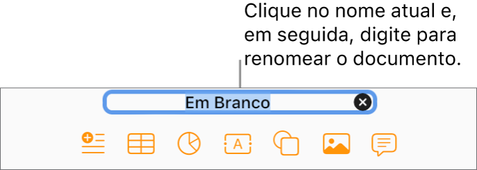 O nome do documento, Em Branco, selecionado na parte superior de um documento aberto.
