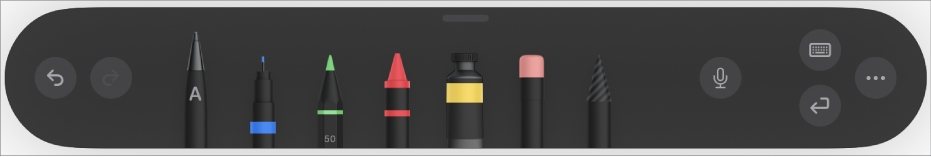 Het Apple Pencil-paneel waarin de functie 'Schrijven' is geselecteerd.