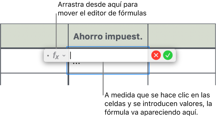 Editor de fórmulas.