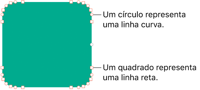 Uma forma com pontos editáveis.