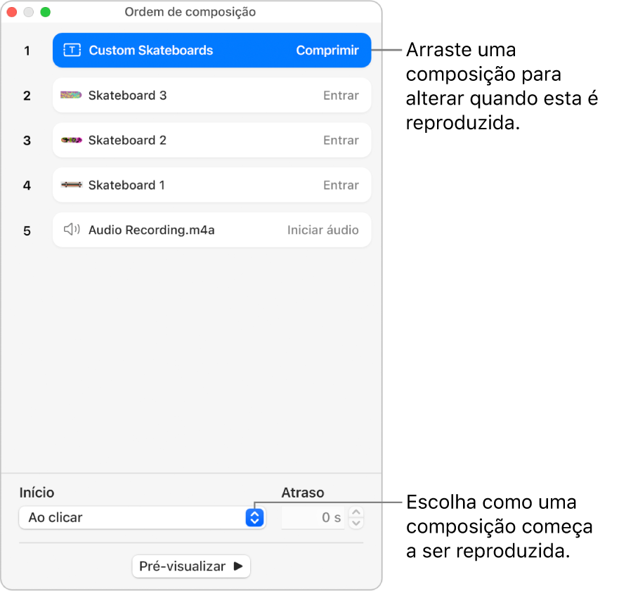 Janela “Ordem de composição”.