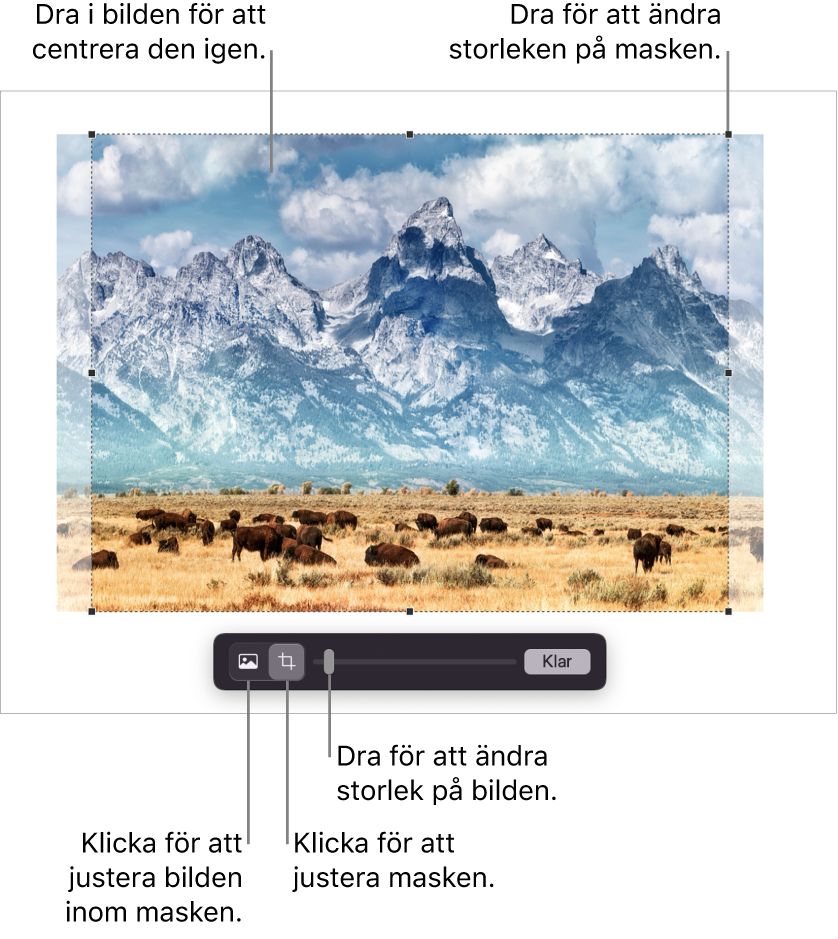 Maskreglagen över en bild.