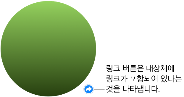 도형에 있는 링크 버튼.