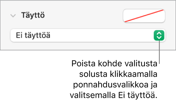 Säädin, jolla poistetaan objekti valitusta solusta.