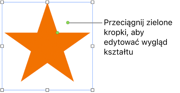 Kształt z uchwytami zaznaczenia.