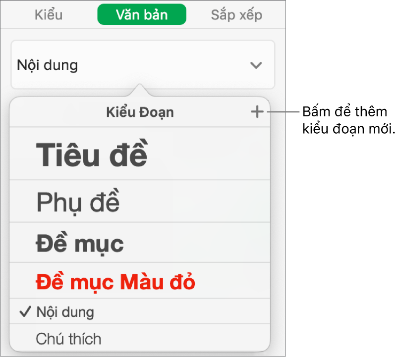 Hộp thoại để tạo kiểu đoạn mới.