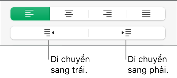 Tùy chọn căn chỉnh đoạn.