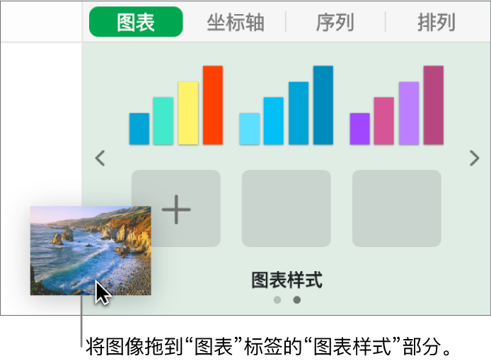 将图像拖移到边栏的图表样式部分以创建新的样式。