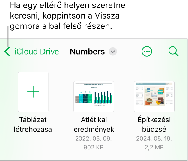 Az iPhone dokumentumkezelője.