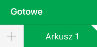 Karta arkusza z białym rogiem, który oznacza, że trwa edycja odwołań wykresu do danych.