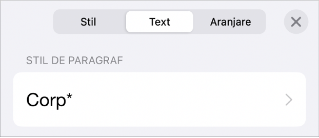 Un stil de paragraf cu un asterisc lângă el și un buton Actualizați în partea dreaptă.