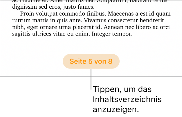 Ein geöffnetes Dokument mit der Seitenangabe „3 von 3“ unten in der Mitte des Bildschirms
