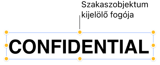 Egy objektum a kijelölőfogantyúkkal.