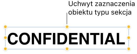Obiekt z uchwytami zaznaczenia.