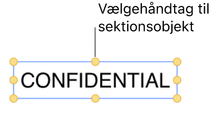 Et objekt med vælgehåndtag.