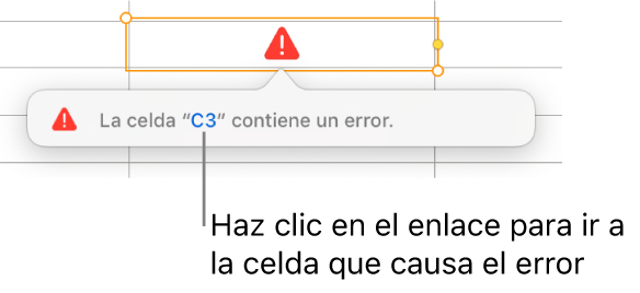 Enlace de error de celda.