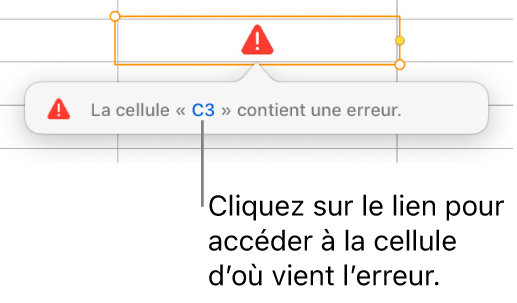 Lien d’erreur de cellule.