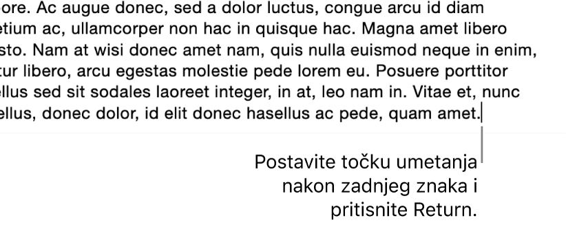 Točka umetanja nalazi se nakon točke u zadnjoj rečenici paragrafa.