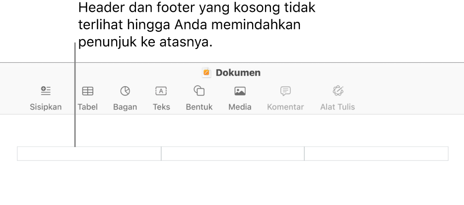 Tiga bidang header di atas judul dokumen.
