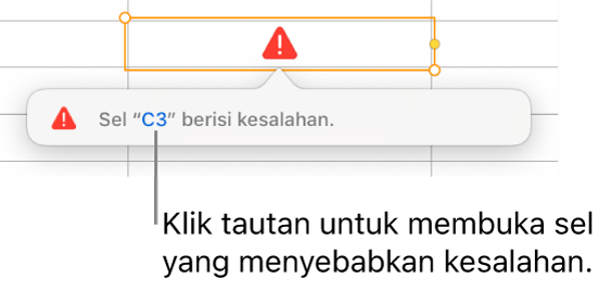 Tautan kesalahan sel.