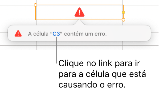 Um link de erro de célula.