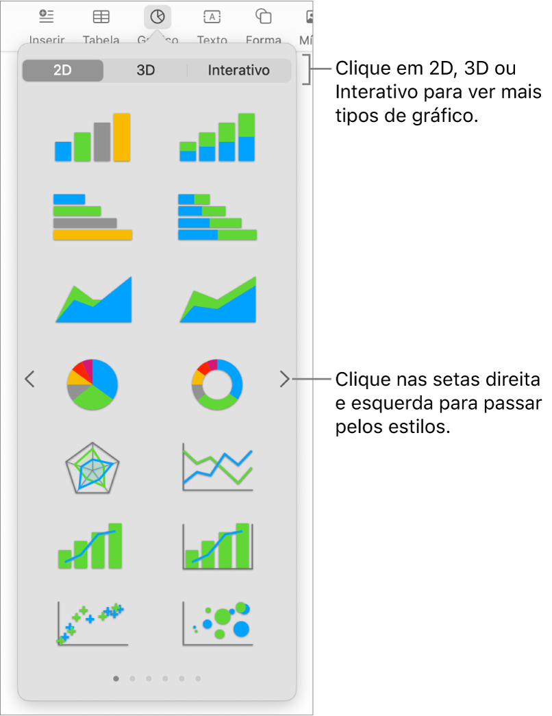 Menu Adicionar gráfico.