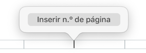 O botão “Inserir n.º de página” por baixo do cabeçalho.