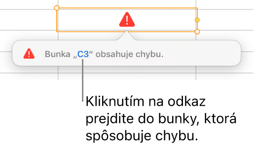 Odkaz na chybu v bunke.