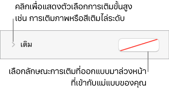 ตัวควบคุมสำหรับการเลือกสีเติม