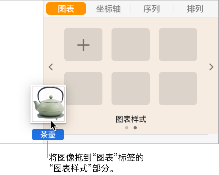 将图像拖移到边栏的图表样式部分以创建新的样式。