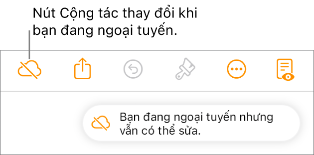 Cảnh báo trên màn hình cho biết “Bạn đang ngoại tuyến nhưng vẫn có thể sửa”.