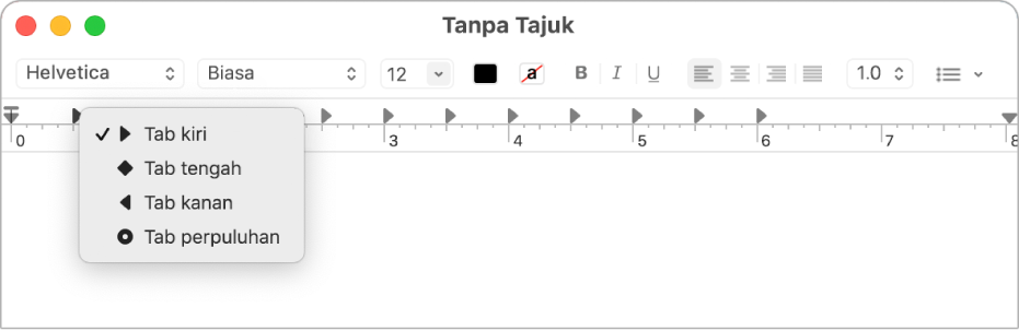 Pembaris menunjukkan pilihan hentikan tab.