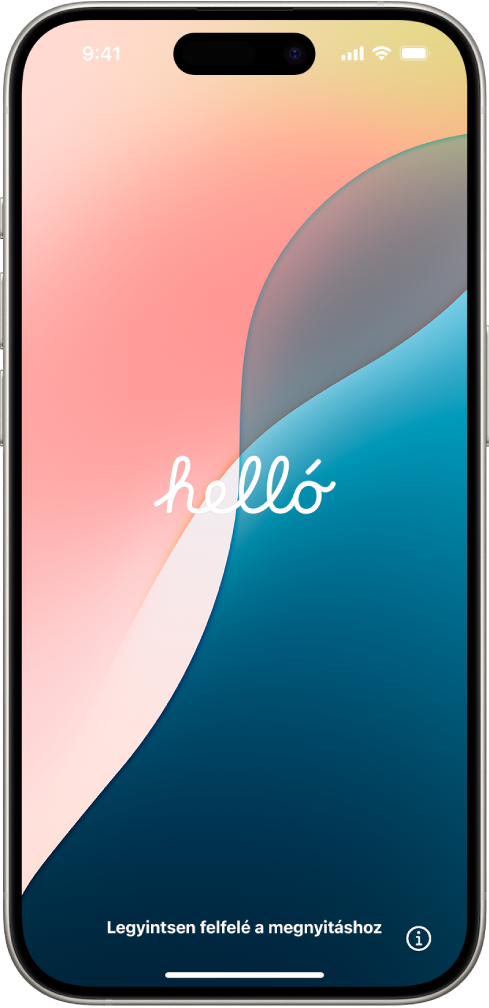 Az iPhone első bekapcsolásakor megjelenő Helló képernyő.