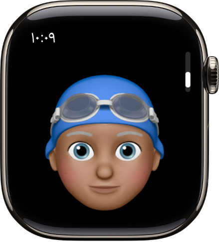 تطبيق ميموجي على Apple Watch يعرض وجهًا.