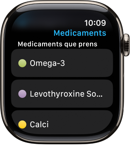 L’app Medicaments mostra una llista de tots els medicaments.
