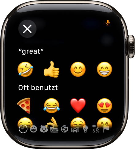Das Textfeldbildschirm zeigt Emojis.