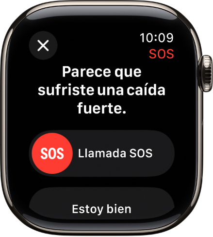 La pantalla de la función detección de caídas.