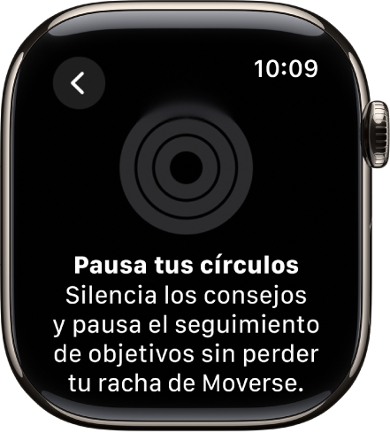 La pantalla Pausa tus círculos.