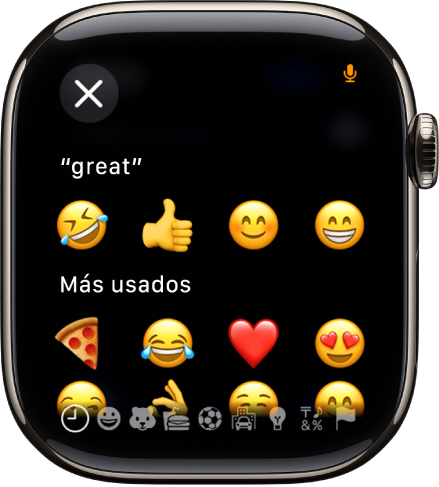 La pantalla de campo de texto con un emoji.