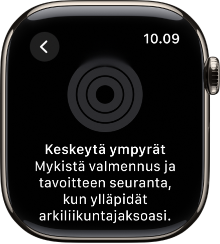 Keskeytä ympyrät -näyttö.