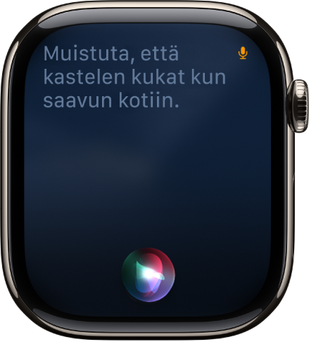 Siri-näytöllä näkyy pyyntö muistutuksen asettamisesta.