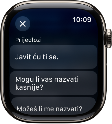 U aplikaciji Mail prikazana su tri pametna odgovora.