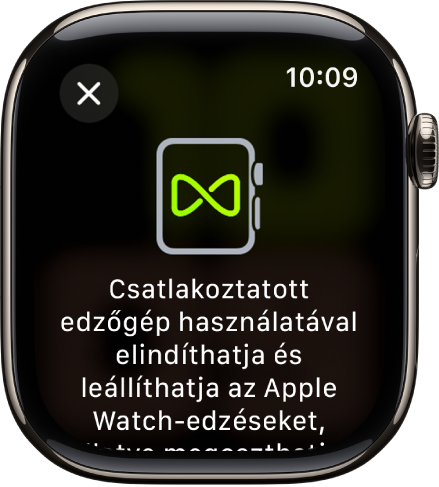 Az Apple Watch edzőtermi eszközökkel történő párosítása során megjelenő párosítási képernyő.