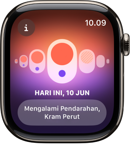 Apple Watch yang menampilkan layar Pelacakan Siklus.