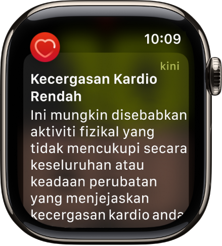 Isyarat Kadar Jantung, menunjukkan kecergasan kardio yang rendah.
