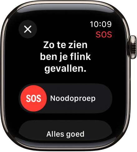 Het valdetectiescherm.