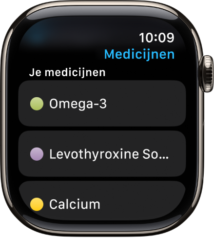 De Medicijnen-app met een lijst met alle medicijnen.