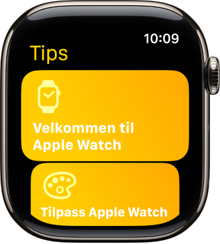 Tips-appen som viser samlinger av Tips, som Velkommen til Apple Watch.