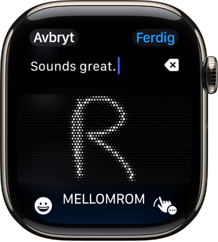 Tekstfelt-skjermen viser et brev skrevet med Skrible Emoji- og Skrible-knappene vises nederst på skjermen.